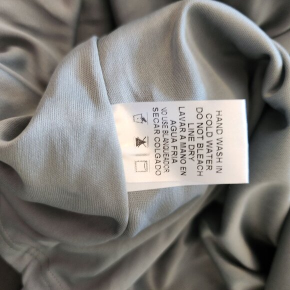 Pinkblush Sage Gray Maxi Dress With Ruffled Neckline & Elastic Waist - Picture 5 of 12